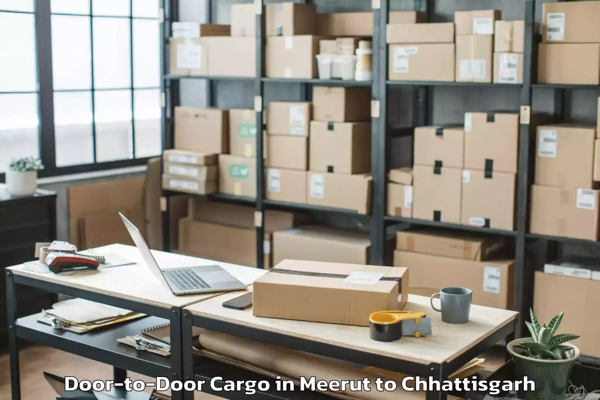 Easy Meerut to Bastar Door To Door Cargo Booking